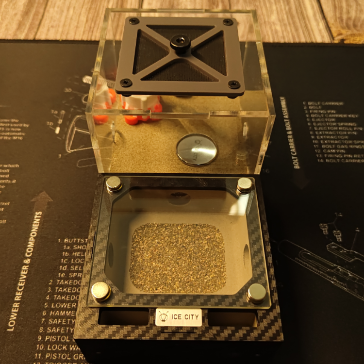 Planar Expandable Gypsum Ant Nest with Glass Viewing Window - Modular 3D Printed Formicarium + Beginner Kit & Escape Powder