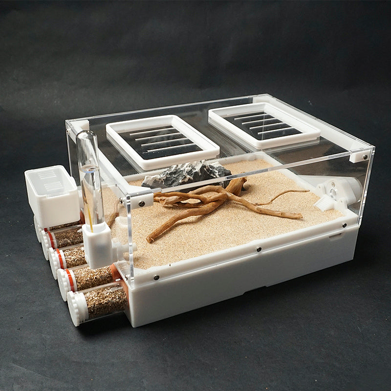 Expandable 3D Printed Ant Nest for Large Colonies - Foldable Acrylic Formicarium with 5 Test Tubes per Unit