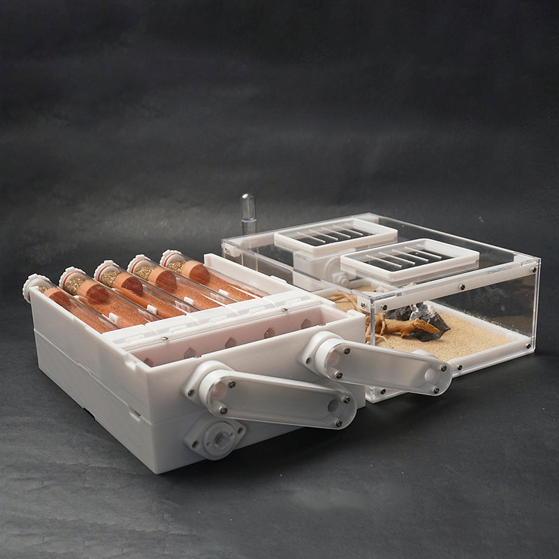 Expandable 3D Printed Ant Nest for Large Colonies - Foldable Acrylic Formicarium with 5 Test Tubes per Unit