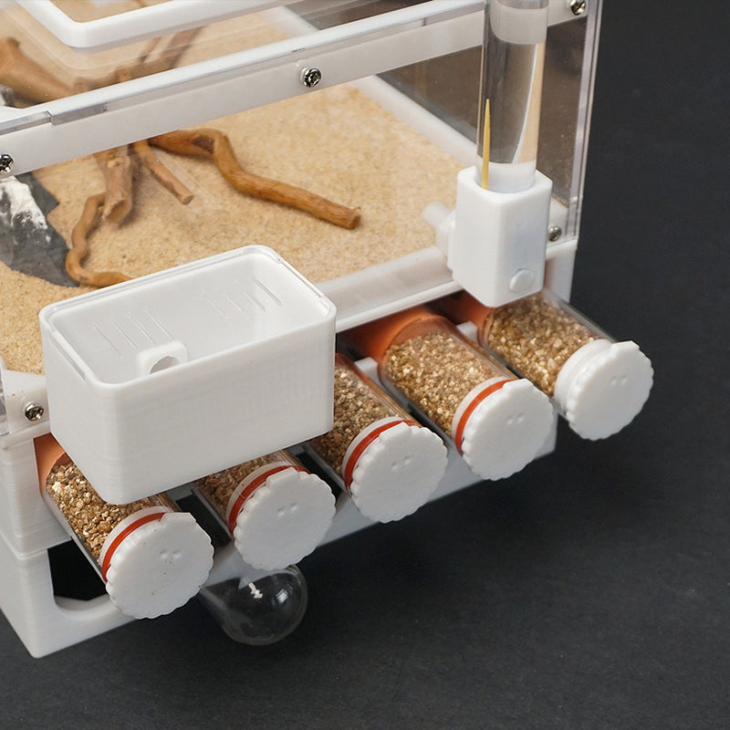 Expandable 3D Printed Ant Nest for Large Colonies - Foldable Acrylic Formicarium with 5 Test Tubes per Unit